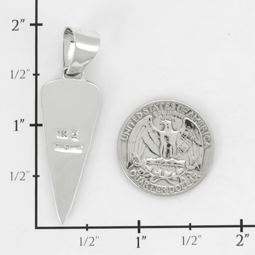 Turquoise Arrowhead Pendant Necklace Sterling Silver 925 (Sterling Silver Pendant with 20" Stainless Chain)3