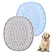 FGen 2 Pcs Chien Lick Pad, Tapis à Lécher en Silicone pour Chien Silicone, Tapis de Lechage Chien avec Ventouses Puissantes, Dispositif de Distraction de Bain pour Animaux de Compagnie(Bleu + Gris)