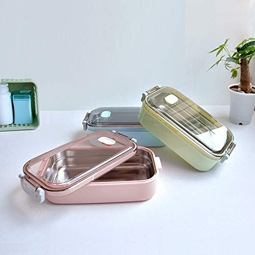 scatola per il pranzo, Bento Boxes Scatola da pranzo portatile in acciaio inossidabile a 2 strati con scomparti Contenitore for alimenti for adolescenti for ufficio e scuola