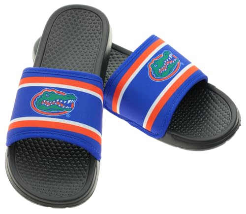 Image of FOCO NCAA Printed Team Logo and Color Stripes Comfortable Slide Sandals