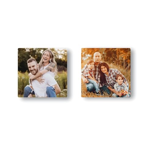 Image of Custom Acrylic Magnet Set (3mm Thick, 3x3 inch) Perfect Unique Gift for Valentine, Birthday, Anniversary, Chrismas, Home Decor Personalized Photo Memory Fridge Magnets (Pack of 2)