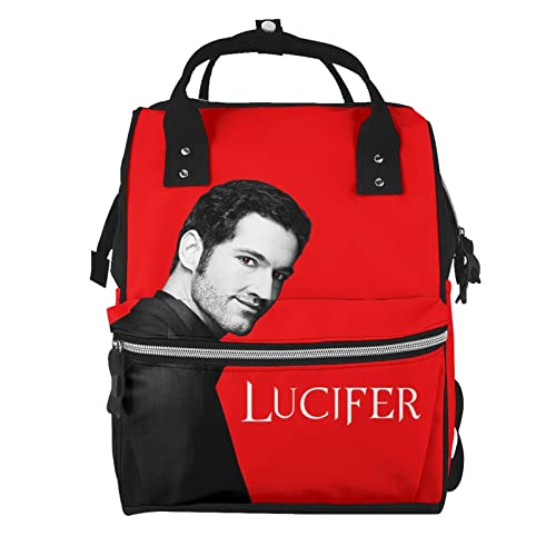 Hdadwy Lucifer Bolsa de pañales, mochila para pañales, bolsa multifunción de gran capacidad, mochila informal, mochila de viaje para lactancia, mochila para pañales