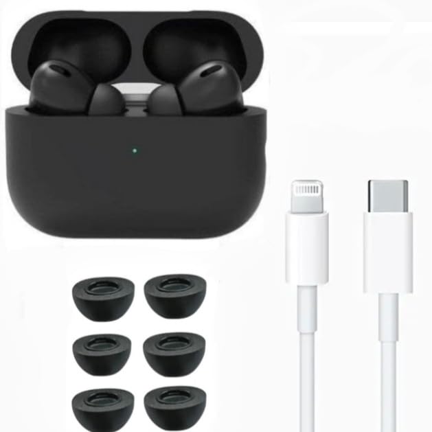 Wireless Earbuds (PRO 2nd generation) Made in USA Bluetooth for iPhone/Samsung/Airpods/Android/iOS with Touch Control, Noise Cancelling, Charging case(BLACK)