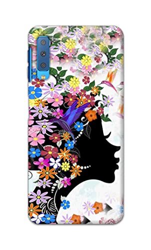 Image of Printed Hard Back Cover Case for Samsung Galaxy A7 2018 Back Cover (Floral Hairstyle Girl) -1803