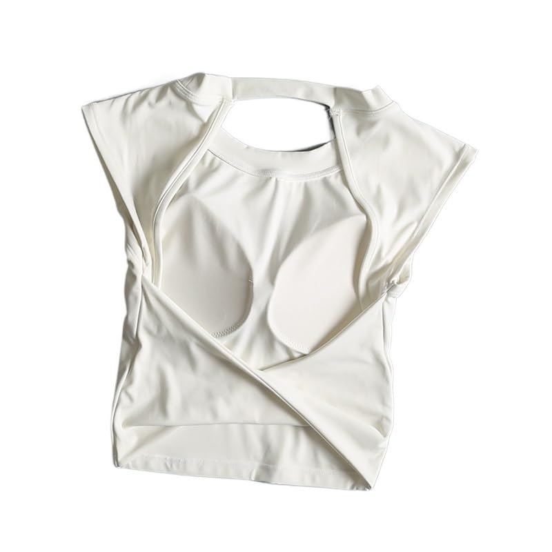 Camisetas Tirantes Mujer Deporte Sujetador Deportivo antichoque con Almohadilla for el Pecho, for Chica Sexy, con Forma de A, Cintura Cerrada, sin Mangas, Hueco, for Fitness y Yoga.