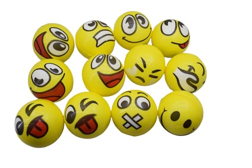 Image of Asera 12 Pcs Soft Foam Sponge Balls with Funny Face Expressions for Kids | Lightweight Stress Relief Balls | Birthday Return Gifts, Party Favors, Indoor & Outdoor Play for Boys & Girls