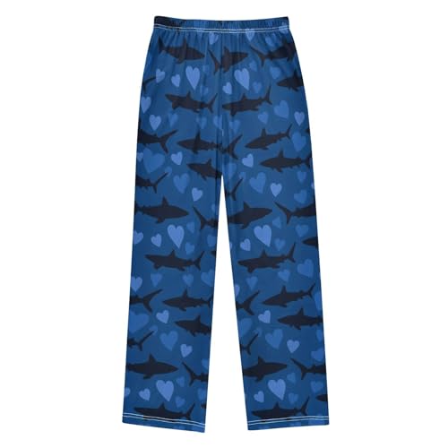 ALAZA Black Shark Heart Pajama Lounge Pants Long Sleep Pajama Bottoms with Pockets2