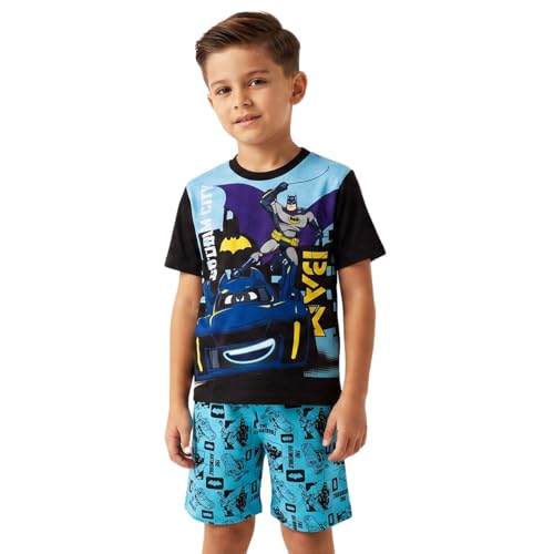 DC Comics Batman Boys Pyjamas | Batman Short PJs Set | Cotton Nightwear | Kids Superhero Sleepwear | Ages 2-3 to 7-8 Years (4-5) Black