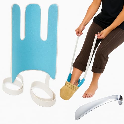 WALKING DADDY®. Calzador de Calcetines para Mayores + Calzador de Zapatos | Aparato para Poner Medias de Compresión: Solución Ideal para Personas Mayores y con Movilidad Reducida