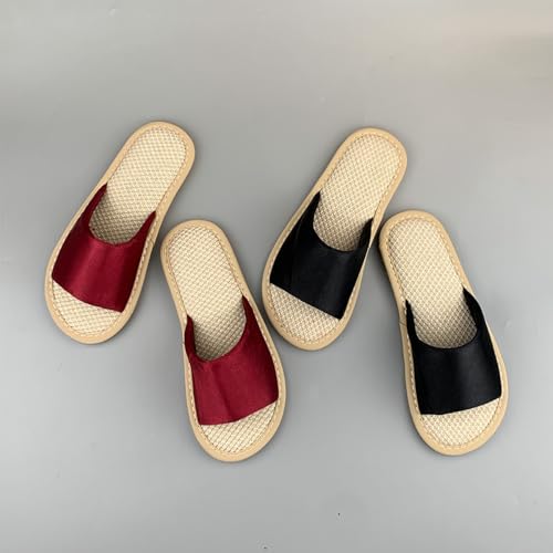 Premium Luxury Satin Silk Top All Seasons Comfort Women's House Linen Slippers Non Slip Indoor Soft Home Slip On Shoes2