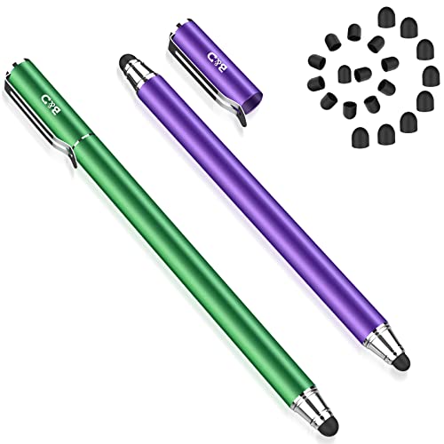 Stylet pour écrans tactiles Lot de 2 stylets pour iPhone iPad Samsung Galaxy avec 20 embouts