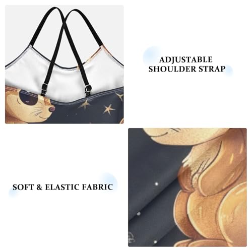 senya Girls Swimsuits Squirrels Starry Sky One-Piece Swimwear Quick Dry Girls Bathing Suits for 3 Years Old3