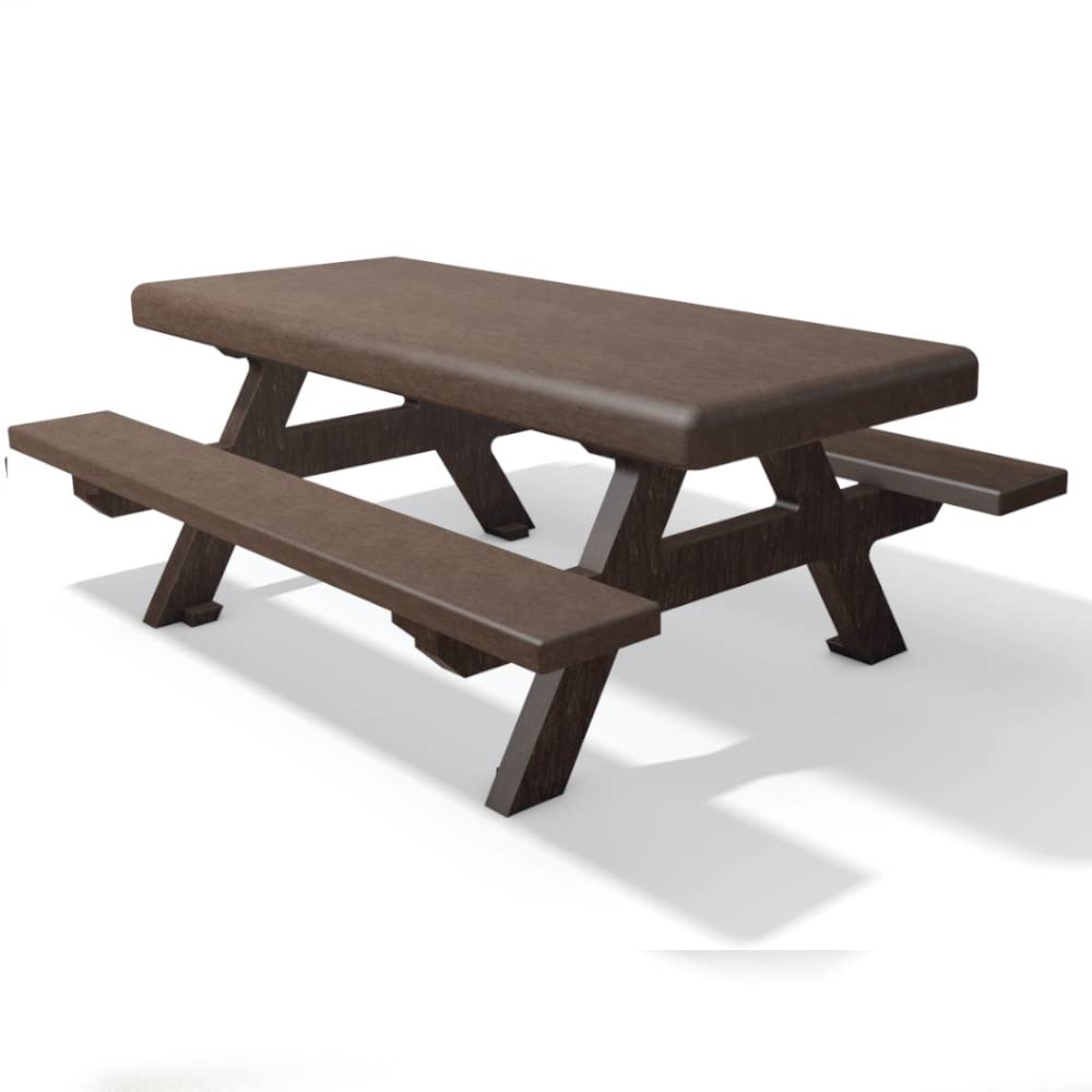 hanit Kindersitzgruppe FORIO | 150 x 108 x 57cm | braun | wetterfester Outdoor Kinderpicknicktisch aus Recycling Kunststoff