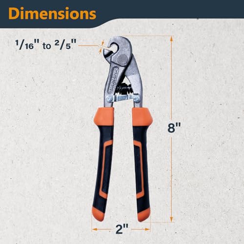 Image of POWERTEC Parrot Head Tile Nippers for Glass, Ceramic, Porcelain, and Mosaic, Ergonomic Soft Grip, Heavy Duty Blades Cuts and Trim Tile Up to 2 /5 inch Thick (71902) 1 Pack