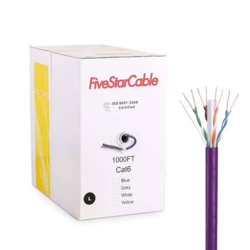 Cable Cat6 CMR 1000 Ft Riser RJ45 UTP Morado PVC miniatura 1