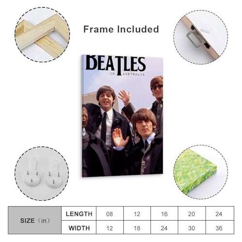 YBRAVO Poster vintage des Beatles sur toile – Impression d’art moderne pour chambre à coucher – 30 x 45 cm - Les Beatles, Paul McCartney, John Lennon, RIngo Starr, George Harrison YBRAVO Poster vintage des Beatles sur toile - Impression d'art moderne pour chambre à coucher - 30 x 45 cm – Image 5