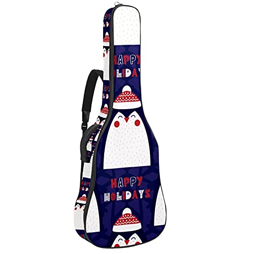 Housse de basse acoustique et ukulélé pingouin de Noël de 106 cm