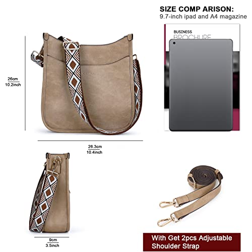 Image of Women's Shoulder Handbags Fashion Vegan Leather Crossbody Bag Shoulder Purse For Ladies with 2PCS Adjustable Strap