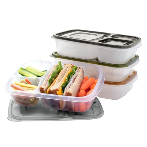 Bentgo Easyboxes - Original Stackable Lunch Boxes - Reusable 3-Compartment