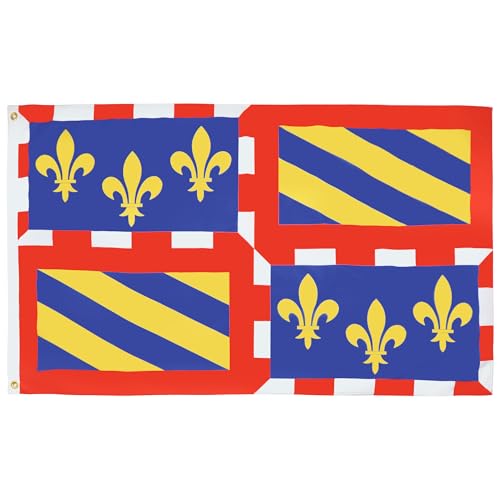 AZ FLAG - Drapeau Bourgogne - 150x90 cm - Drapeau Bourguignon 100% Polyester Avec Oeillets Métalliques Intégrés - Pavillon 110 g