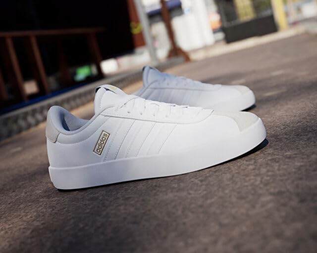 Adidas Women's VL Court 3.0 Shoes, Cloud White Cloud White Grey One, 11 US - Image 3