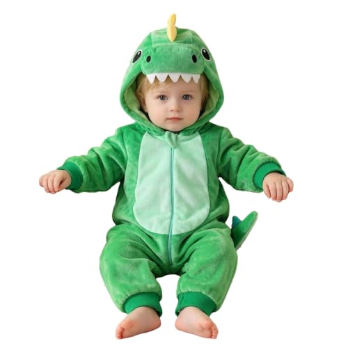 Infant Newborn Baby Halloween Dinosaur Romper Cute Hooded Jumpsuit Clothes - image 1