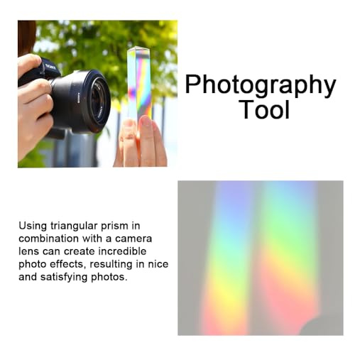 2 Stück Kristallglas-Dreiecksprisma, 25 x 25 mm Prisma, Regenbogenspektrum-Experimentglas, K9-Kristall-Dreiecksprisma, klare Linse für Lichtspektrumphysik, Regenbogen-Effekt-Foto