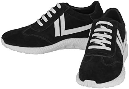 CALTO Men's Invisible Height Increasing Elevator Shoes - Black Suede Lace-up Casual Fashion Sneakers - 2.8 Inches Taller - S2094 - Size 10 D(M) US | Image 3