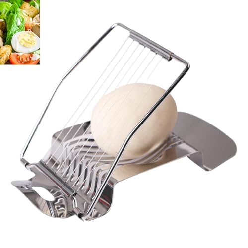 Stainless Steel Egg Slicer for Hard Boiled Eggs,Multifunctional Kitchen Tool with Sharp Wire for Slicing Strawberry,Banana,Dishwasher Safe & Heavy Duty Design,Perfect for Breakfast,Boiled Egg Cutter