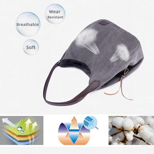 Handbag for Women Canvas Work Tote Bag Ladies Cloth Purse Casual Everyday Shoulder Bag Multi-Pocket Top Handle Handbag4