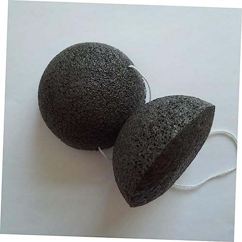UKCOCO Esponjas De Limpieza Facial y Corporal Esponjas De Bambú Maquillaje Unidades Negras - imagen 2