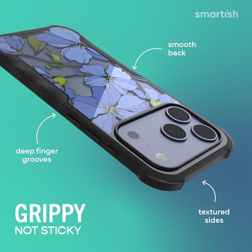 Image of Smartish iPhone 17 Pro MagSafe Case - Gripzilla Protective Magnetic Case for Men [Rugged + Tough] Military Grade Heavy Duty Grip Armor - Drop Tested for Apple iPhone 17 Pro - Blue Blossoms