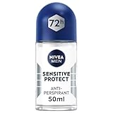 NIVEA MEN Sensitive Protect Anti-Perspirant Deodorant (6 x 50 ml), Roll On Deodorant for Men, Suitable for Sensitive Skin, 72H Anti-Sweat and Odour Protection