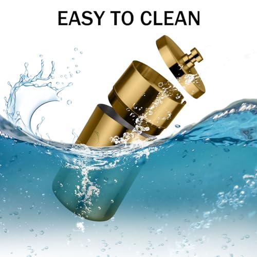 Image of Car Ashtray with Lid Smell Proof Stainless Steel Portable Ash Tray for Car Cup Holder Detachable Windproof Extinguished Cigarette Bucket Automotive Ashtrays for Outdoor Home Office (Gold)