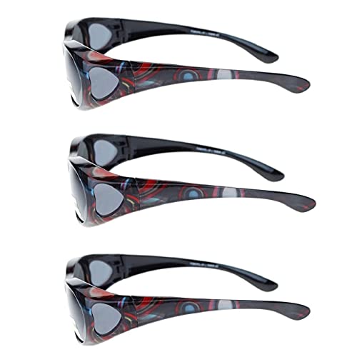 3 Pair Polarized Sunglasses Fit Over Glasses Oval Sunglasses - Small2