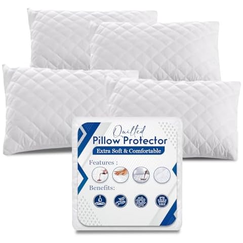 Sunshine Comforts Waterproof Pillow Protectors 4 Pack Cover