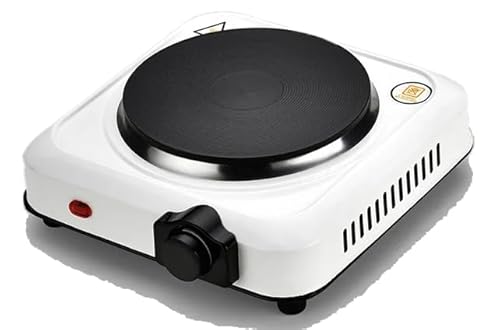 Hornillo eléctrico portátil, placa individual o doble placa de hierro fundido antiadherente (1 fuego)