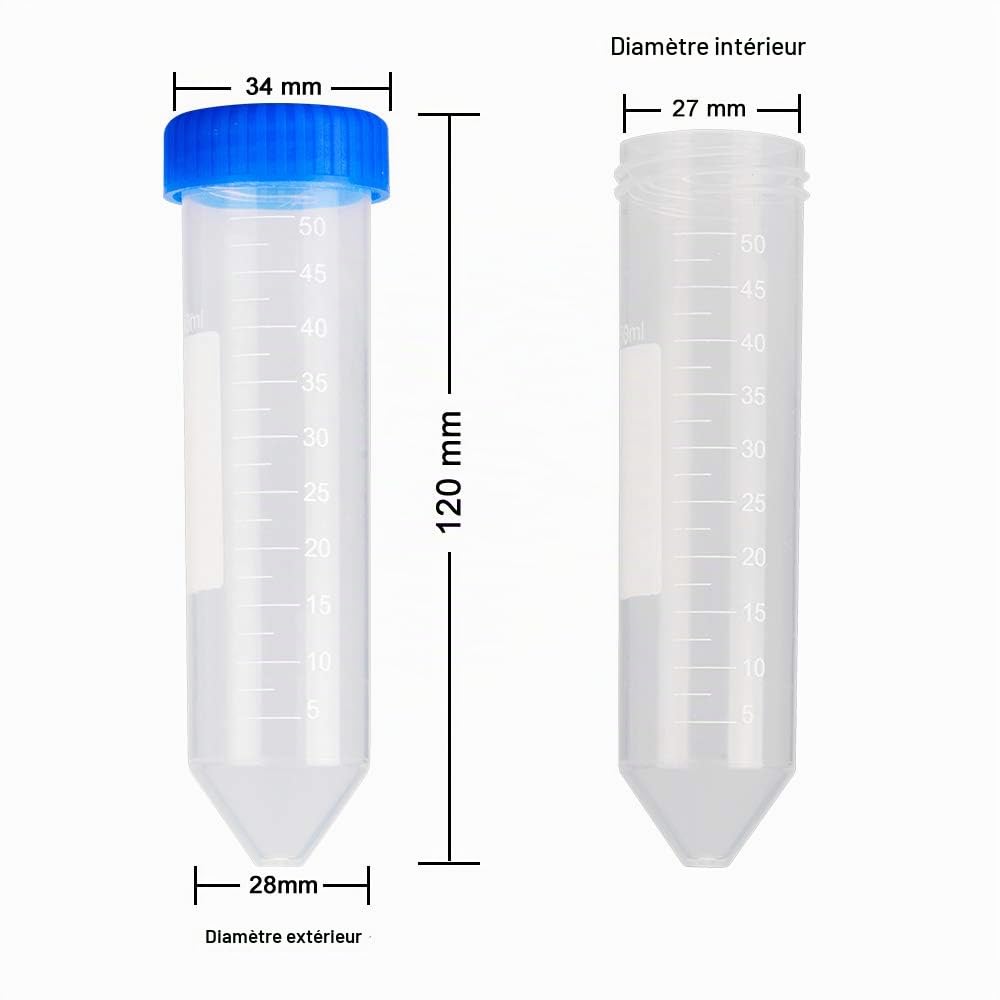 stonylab 25-Paquet Tubes de Centrifuge Coniques, Tubes à Centrifuger à Haute Vitesse Gradués en Polypropylène avec Bouchon à Visser, Tubes de Laboratoire Conical Centrifuge Tubes (50ml, 25 Paquets)