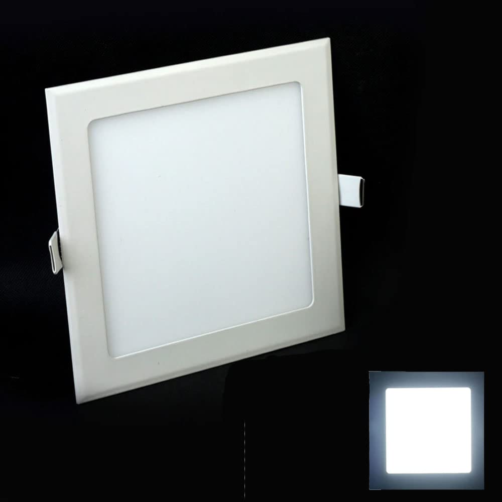Auctionzltd Ceiling Light 18W Super Bright Square Recessed LED Wall Daylight White 6500K Ceilings for Office Living Room Bedroom Kitchen Hall Porch Hallway