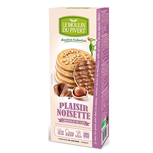 Le Moulin du Pivert Galletas Bio Placer de chocolate con leche y avellanas 130 g