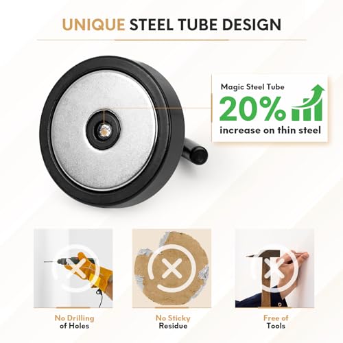 Image of Neosmuk Magnetic Hooks Steel Tube Design for Cruise,130lb+ Black,10 Pack | Cruise Ship Essentials,Heavy Duty Magnett Hooks for Cabins, Refrigerator, Grill, Hanging, and Travel Extra Strong Must-Haves