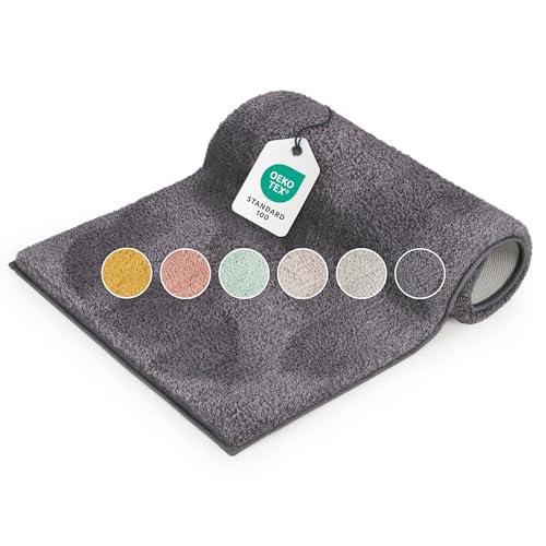 Blumtal Badematte 50x80 cm Hochflor - Oeko-TEX zertifizierter Badteppich -...