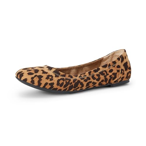 Amazon Essentials Belice Ballerines plates à enfiler pour femme, motif léopard marron clair,...