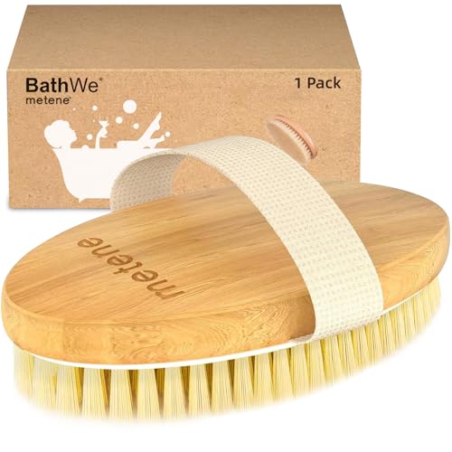 metene dry brushing body brush exfoliating body scrubbers natural bristles for dry skin improve circulation stop ingrown hairs reduce acne and cellulite