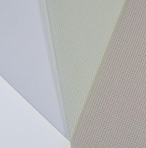 Image of KCS 3 pc of 12 inch x 18 inch(30cmx45cm) 18CT Counted Cotton Aida Cloth Cross Stitch Fabric (White+Antique White+Ecru)