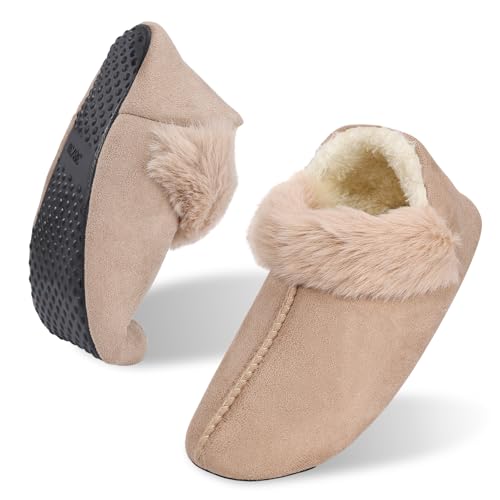 Winter Warm Floor Slippers for Women Man, Unisex Cozy Comfy Home Bedroom Shoes with Soft Sole, Plush Lightweight House Slippers