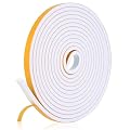 16Feet Weather Stripping Seal (1/2 Inch X 1/4 Inch) for Door Window, High Density Foam Tape, Soundproofing, Insulation Strip, Door Sealers for Door Frame- White
