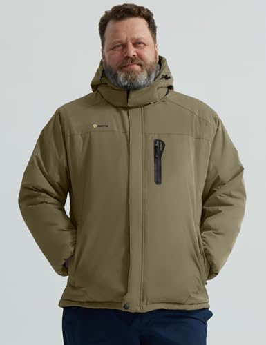 Image of GEMYSE Men's Ski Snow Jacket Warm Winter Waterproof Coat Snowboard Rain Jacket Hooded Windproof Windbreaker