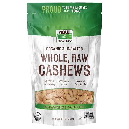 NOW Foods, Certified Organic Cashews, Whole...
