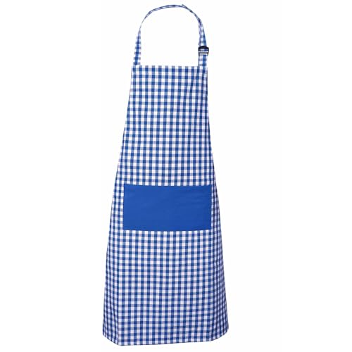 Image of LITO LINEN AND TOWEL Kitchen Apron| 100% cotton Easter Checkered Design Apron with 2 Front Centre Pocket With adustable buckle & Long Strap - Multicolor